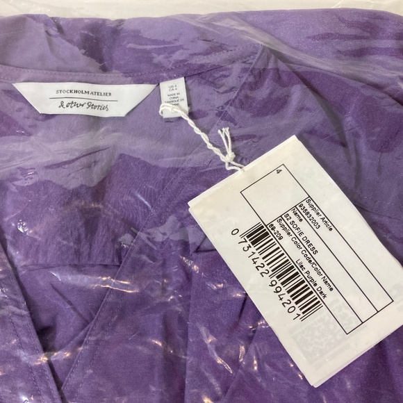 NWT & Other Stories Voluminous Midi Wrap Dress Size 10 - Picture 9 of 11